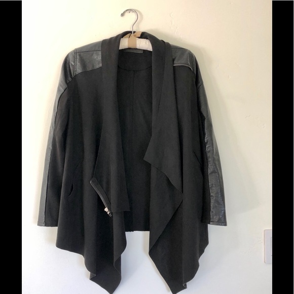 Blank NYC Jackets & Blazers - Blank NYC faux black suede and leather jacket.